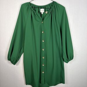 Tuckernuck Pomander Place size M Clarke dress green long sleeve short shift